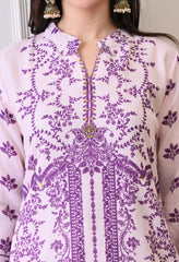 Pink Soft Cotton Linen Digital Print Co-ord Set- Set of 2