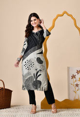 Black Muslin Suit with Beads and Sequin Work Detailing - Set of 3