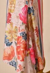 Luxurious Peach Muslin Silk Kashmiri Embroidered Kurta with Pants - Set of 2