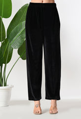 Black Velvet Co-ord set with Zari Sequence and Cutdana Work Paired with Smart Pants- Set of 2