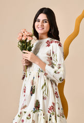 Boho Breeze Embroidered Mul Cotton Short Dress