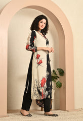 Black Muslin Suit with Handwork Detailing - Set of 3