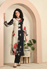 Black Muslin Suit with Handwork Detailing - Set of 3