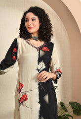 Black Muslin Suit with Handwork Detailing - Set of 3