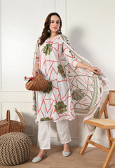 Cream Cotton Suit- Set of 3