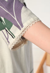 Cream Organic Cotton Kantha Work Kurta with Pants- Set of 2