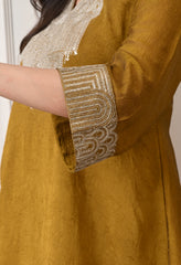 Golden Brown Crush Silk Sequin Work Co-ord Set- Set of 2