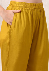 Yellow Orange Ombre Digital print Crepe Embroidered Suit - set of 3