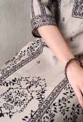 Cream Muslin Suit with Sequence Work Detailing- Set of 3