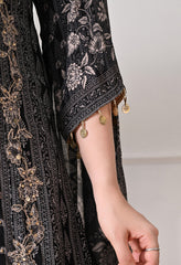 Black Crepe Zari & Gotta Embroidered Suit- Set of 3
