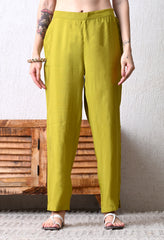 Green Modal Silk A-Line Kurta Set - Set of 2