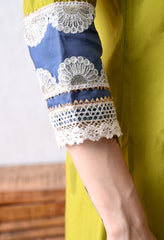 Green Modal Silk A-Line Kurta Set - Set of 2