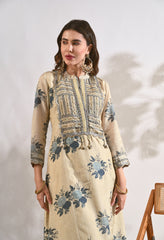 Luxurious Ivory Zari Sequin work Muslin Kurta with Pants - Set of 2