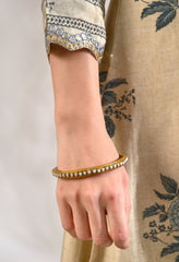 Luxurious Ivory Zari Sequin work Muslin Kurta with Pants - Set of 2