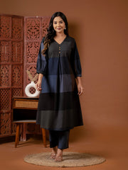 Linen Cotton Abstract Kurta Set- Set of 2