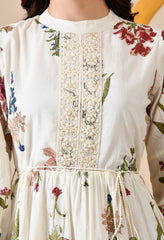 Boho Breeze Embroidered Mul Cotton Short Dress