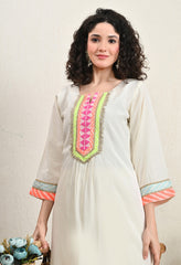 Neon Off-White Lenzing Silk Co-ord Set - Set of 2