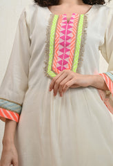 Neon Off-White Lenzing Silk Co-ord Set - Set of 2