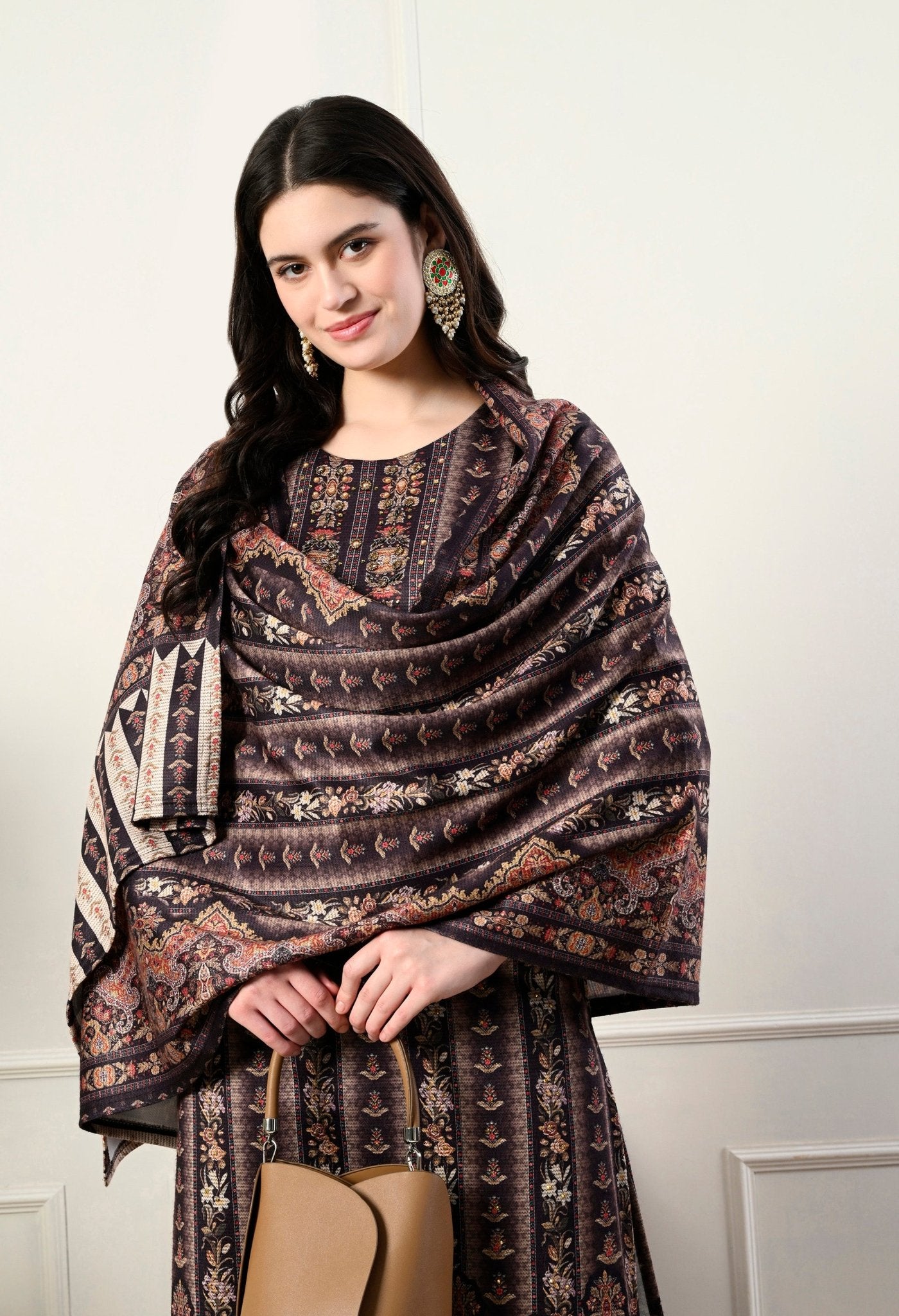 Coffee Color Woolen Suit - Fine Strings