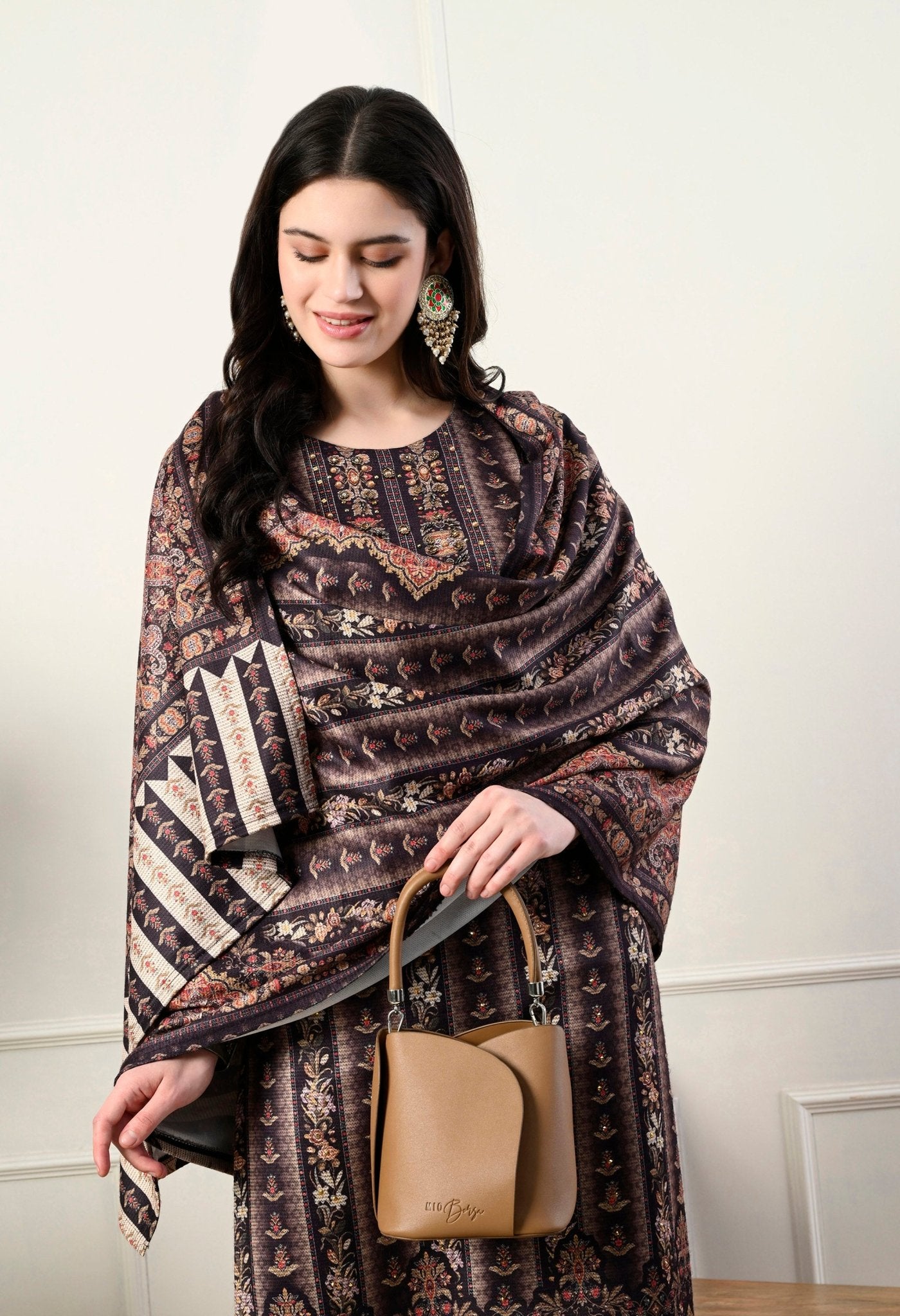 Coffee Color Woolen Suit - Fine Strings