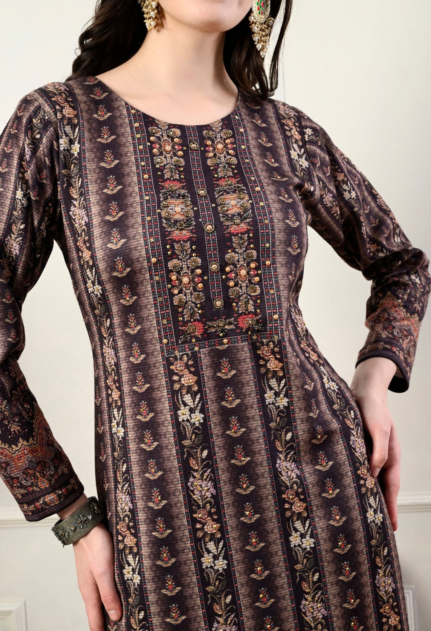 Coffee Color Woolen Suit - Fine Strings