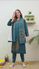 Blue Digital Print Woolen Suit (with Shawl) with Zari and Beads Work Detailing - Set of 3
