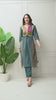 Luxurious Blue Muslin Silk Set with Brocade Banarasi Neckline and Tassels - Set of 2