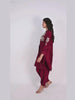 Maroon Cotton Silk Zari Embroidered Indo-Western Set- Set of 2