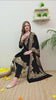 Black Velvet Kashmiri Embroidered Suit with Embroidered Shawl - Set of 3