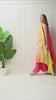 Lemon and Orange Ombre Dyed Chinon Indo-Western Set - Set of 2