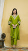 Green Mul Chanderi Zari Sequin Embroidered Suit-Set of 3